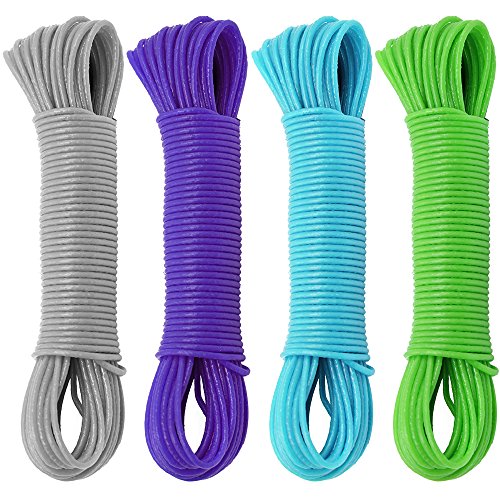 COM-FOUR® 80 Meter Wäscheleine mit Stahldrahteinlage, in verschiedenen Farben