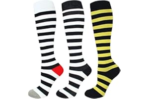 EASE LEAP Medias de Compresión Gradual Para Mujer (15-20 mmHg ) Calcetines hasta Rodilla 3 Pares Hombre Medias Deportivas para Ejercicio Correr Enfermeras Médicos Embarazos Viajes Vuelo Aumenta la Resistencia Reduce la Fatiga Muscular