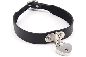 KOME WAIREY Women and Men's Punk Style Leather Choker Collar, Gothic Costume Collar Necklace for Girls, Ladies and Teenagers