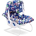 BUMTUM Baby Carry Cot & Rocking Chair with Adjustable Handle| 3-Point Safety Lap Belt | Double Cushioned Washable Seats & Large Canopy for Babies (Blue)