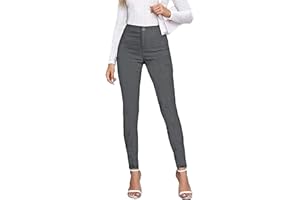 femiss Women Skinny Stretch Teen School Trousers Tight fit Everyday Girls Grey Ladies Office Work Trousers