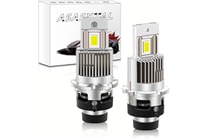 Asasytal D2S D2R Bombillas de Faro LED,35W 6500K Blanco Puro Brillante CANBUS, Plug y Reproducir Directamente con Lastre Original para la Actualización Original de la HID Bombas de de Xenón OEM, 1 Par