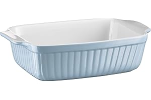 ‎MÄSER Mäser 931487 Serie Kitchen Time,Auflaufform klein, rechteckig, ideal auch für Lasagne, als Backform und Tiramisu-Form, kratz- und schnittfeste eckige Ofenform, 25,5 x 17,5 x 7 cm Keramik, Blau
