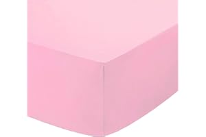 Comfy Nights Extra Deep 40Cm PolyCotton Easy Care Pecale Fitted Sheet Or Pillow Pair, Pillow Pair - Pink