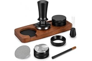 Sifxouped högkvalitativ espresso tamperset 58 mm | Kaffetamper med skala, barista tillbehörsset med distributör WDT Tool dose
