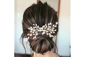 LAOSEP Fairvir Pettine per capelli da sposa in argento con strass luccicanti, accessori per capelli da sposa per donne e ragazze (oro)