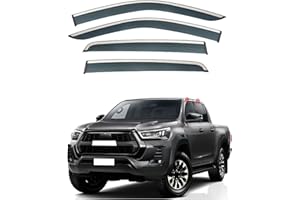 Airshi 4 Piezas Coche Deflectores para Toyota HILUX REVO MK8-AN120-AN130 2015-2022 2023, Deflectores de Aire, Cortavientos Ventana Coche Derivabrisas Deflectores Accesorios Coche