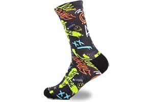 Everfly Chaussettes Homme Drôles Femme - Crossfit Sport Gym Padel Basketball Cyclisme Running Foot Velo Randonnée - Sportswear Technique Amortissement Couleurs - Cadeau Vêtements