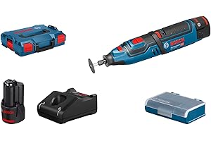 Bosch Professional 12V System multiherramienta giratoria a batería GRO 12V-35 (velocidad de giro en vacío: 5000-35 000 rpm, incl. 2 baterías de 2,0 Ah, cargador rápido, L-BOXX