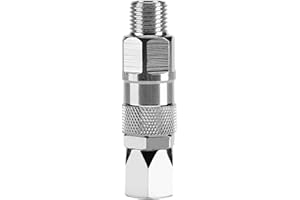 TNFEEON Junta de pulverizador, extensión Pistola Hose Swivel 1/4 Pulgada 360 Grados Girar Acero Inoxidable sin Aire Pistola de pulverización de Alta presión Manguera Junta giratoria Conector