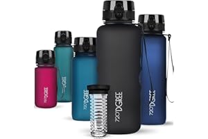 720°DGREE Butelka na wodę ''UberBottle”, 1,5 l, z zaparzaczem na owoce, tritan, szczelna, wielokrotnego użytku butelka sportowa na siłownię, do biegania, fitnessu, wędrówek, podróży, szkoły, biura na rower