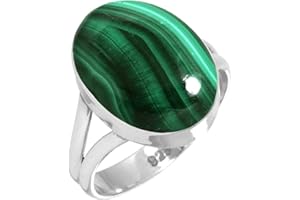 Jeweloporium 925 Sterling Silber Handgemacht Ring for Frau 12 x 16 Oval Edelstein Boho Silber Schmuck for Gift (99029_R)