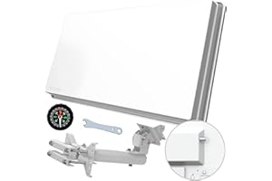 STRONG SlimSat SA 61 pojedyncza antena satelitarna [zintegrowany LNB, SAT, dla 1 użytkownika, łącznie z uchwytem, anteną, anteną satelitarną] biała