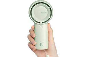 JISULIFE Turbo Handventilator Akku [16 Stunden Lange Arbeitszeit] 4000mAh Tragbarer Mini Ventilator USB Wiederaufladbarer mit 5 Geschwindigkeiten für Reisen/Draußen/Zuhause/Büro - Braun