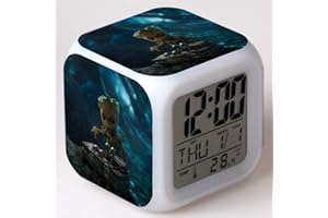 ZZTX FASHION Enfant Chambre Réveil, Chevet Réveil avec 7 Couleurs Veilleuse, Mini Music Réveil avec 8 Sons, Cadeau pour Les Filles Garçons,K