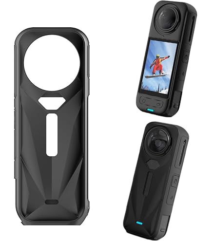 Coque En Silicone Protecteur Holilo Pour Insta360 X5 - Résistante Aux Rayures, Avec Crochet - Couleur Orange - 4