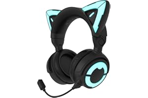 YOWU Cuffie RGB 4GS, cuffie da gioco wireless e cablate migliorate, con microfono HD, riduzione attiva del rumore (nero)
