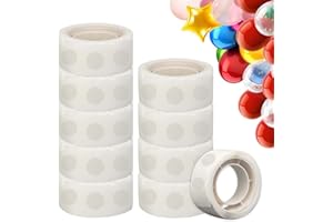 LUCKNIGHT 1000 sztuk samoprzylepnych kropek do balonów, dwustronne punkty klejące, przezroczyste punkty samoprzylepne do balonów, na wesele, urodziny, imprezę, do scrapbookingu (10 rolek)