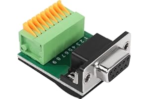 QIANRENON RS232 DB9 Quick Connect Adattatore senza saldatura DB9 femmina a connettore a crimpare terminale a molla a 9 pin, per dispositivi di interfaccia di comunicazione seriale