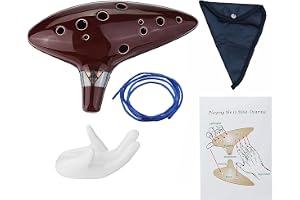 Alnicov Ocarina, 12 hål Alto C Ocarina med Komma igång-guide visningsstativ och skyddsväska