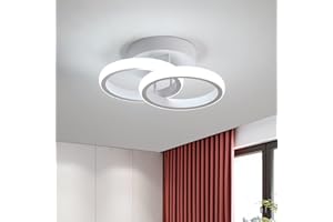 PHEASHINE Modern LED Ceiling Light,6000K Cool White 22W Ceiling Lights, Nordic Simple Design Round Shape Ceiling Lamp for Bedroom, Hallway, Study, Office, Kitchen,Corridor Ceiling Lighting, 220V (White)