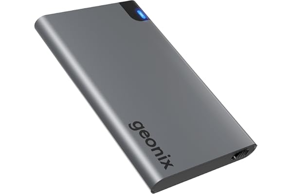 Geonix PowerShell AL1 500GB Portable External Hard Drive 2.5-Inch SATA USB 3.1, Upto 5Gbps with UASP Support, LED Indicator, Shockproof Protection, Aluminium Case with 3 Year Warranty (Gray)