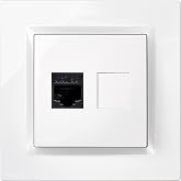 Simon 10 RJ45 CAT5E Plug White Frame Mechanism | High Speed Ethernet Connector Includes frame, lid and mechanism. Easy to ins