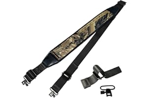 THREE ARCHERS 2-Punkt Gewehrriemen Waffen-Schlinge mit Wirbel Neopren rutschfeste Schulter Verstellbare Gurtschlinge für Jagd & Schießen