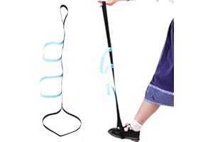 QIYULIN Rigid Lifter Hand Grip Long Leg Lifter Strap Mobility Aids for Wheelchair Physical Leg Lifter Assist Elderly Handicapped Aid Strap Easily Get in &Out of Bed Car