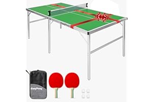 EasyPong | Ping Pong Tisch Groente | 182x91cm | Premium Qualität | Leicht zu transportieren | Stabil | Ideal für Outdoor & Indoor | 2 Schläger + 4 Bälle | Tischtennis | 100% Fun | OriginalCup