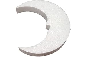 DecoPorex Luna en poliestireno Blanco sin Pintar de 20cm de alto y 3cm de grueso