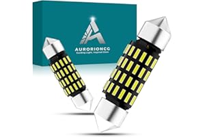 AURORIONCG 2 Stück 36MM Glühbirnen Weiße Innenraumleuchten 300 Lumen 6500K DC 12V 24V