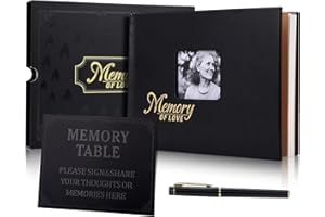 COMBIUBIU Funeral Guest Book for Memorial Service,112 Pages Funeral Sign in Book for Guests,Hardcover Funeral Guest Books Celebration of Life,Book of Condolence with Pen and Sign,in Loving Memory Book