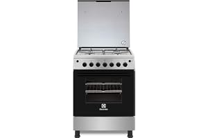 Electrolux Gas Cooking Range 60x60cm, 4 Burner Freestanding Gas Cooker with XL Oven, Automatic Ignition, Thermocouple Safety, Separate Grill Knob, Stainless Steel, EKG611A1OX