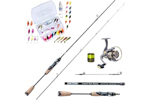 MiRoeFishing Modernes Angelset Ultralight sofort einsatzbereit ! Capital Fish Master 180cm UL-Carbonrute + Angelrolle Expert1000 fertig mit Schnur + Köderset mit Spoon I Gummifisch I Softlures
