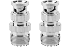 Akozon Adaptador Coaxial RF 2 unids BNC Macho a UHF SO239 PL-259 Hembra