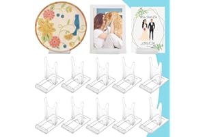 BUENTYA 10 Stück Tellerständer Transparent Telleraufsteller Kunststoff Aufsteller Ständer 11.5*11*6cm Verstellbar Dekotellerhalter Tellerständer Deko Aufsteller für Elektronische Produkte Fotodisplays
