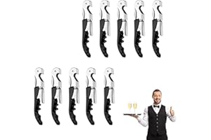 MADEHAY Kellnermesser Edelstahl, 68g Heavy Duty Edelstahl Wine Key,Korkenzieher Weinöffner mit (schwarz/10 Stück)