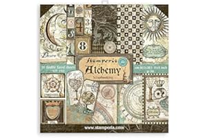 STAMPERIA INTERNATIONAL, KFT SBBS51 Blocco piccolo per scrapbooking 10 fogli, cm 20,3X20,3 (8"X8") - Alchemy