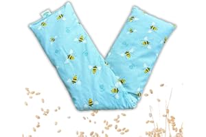 Urban Green Company Organic & Microwavable Wheat Bag - 55x11 cm Wheat Bag for Back, Neck, Joints and Shoulder Pain Relief - 100% Natural & Handmade Product - Made in UK (Bees)