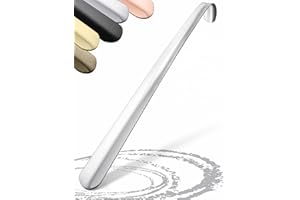 JK Trade® 42cm Calzascarpe STABILE in acciaio inossidabile | Calzascarpe lungo per stare in piedi | Veloce e facile da usare per la schiena | Lunghezza e larghezza ottimizzate