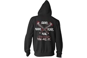 MONKEY PRINT Men's Hooded Pullover Zipper Walking, Dead Eeny Meeny Miny Moe. You are It! Negan