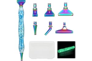 Cyleibe Diamond Painting Zubehör Stift Set, 6 Styles 5d Drill Pen Ersatzköpfe Farbe Metal Pen Tip für Diamond Painting Pen, im Dunkeln leuchtende Diamantkunststifte
