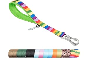 TSPRO Guinzaglio Corto da Addestramento per Cani Taglia Grande, 36 cm con Maniglia Imbottita e Fibbia Metallica Robusta (Multicolore)