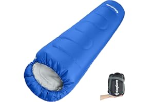 KingCamp Sac de Couchage Momie 3-4 Saison Sac Couchage pour Garçon Fille Juniors Grand Froid Enfant Adulte Double Couche Chaud Portable Grand Froid pour Camping Hiking Randonnée Trekking en Plein Air
