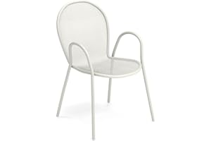 EMU Poltrona Ronda Bianco Impilabile in Acciaio Giardino Esterno Bar Ristorante