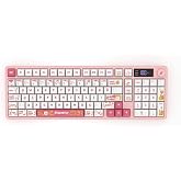 Hawk Gaming HK258 Membrane LCD RGB Kablosuz/Bluetooth Siyah Turuncu Full T&uuml;rk&ccedil;e Gaming Klavye (Beyaz Pembe)