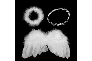 HDGSAFD 1 Aile, 1 Anneau À Tête De Plume Et Anneau De Tête De Feuille, Accessoires Photo, Accessoires De Rôle, Fournitures De Pansement pour Bébé.