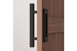WOLFBIRD Maniglia per porta scorrevole, maniglia per fienile, maniglia su entrambi i lati, maniglia per porta scorrevole, maniglia per porta in legno, porta dell'armadio