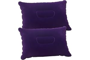 ONSOLO Inflatable Camping Pillows for Adult Kid 2 Pcs Compact Blow Up Pillow Ultra Light Outdoor Travel Pillow for Hiking Beach Fishing Picnic Beach Sun Lounger Portable Neck Lumbar Support (Purple)